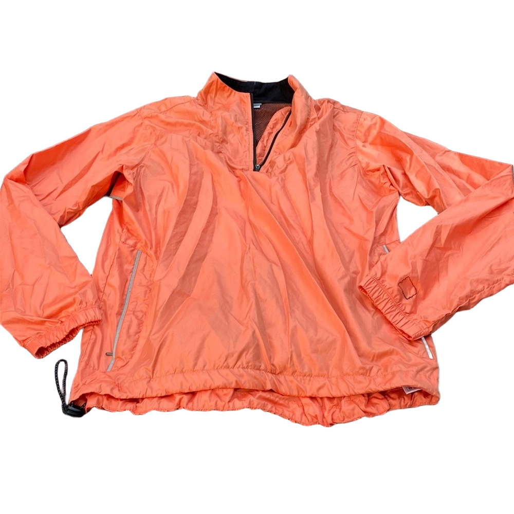 Nike Coral Orange Lightweight Quarter Zip Pullover Windbreaker Jacket SIZE M